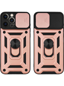 Sonique Ring Armor CamPro Back Cover Rose Gold (iPhone 12 Pro Max)