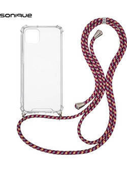 Sonique Strap Back Cover Transparent / Rainbow Burgundy (iPhone 11)