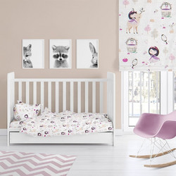Dimcol Lily & Deer 179 Βρεφικό Πάπλωμα Κούνιας 160x120cm Λευκό Ροζ