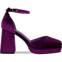 Migato Γόβες Suede με Χοντρό Ψηλό Τακούνι Λουράκι & Φιάπα Μωβ 100016491-001