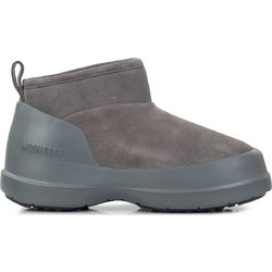 Moon Boot Γυναικεία Μποτάκια Χιονιού Suede Ανθρακί με Χαμηλό Τακούνι και Γούνα 80D2480040-H005