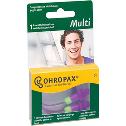 Ohropax Multi Ωτοασπίδες με Κορδόνι 1 ζευγάρι Μωβ