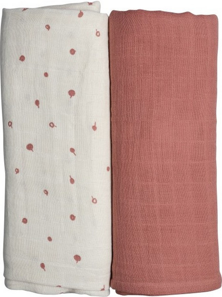 Fabelab Wild Berry Πάνες Αγκαλιάς από Μουσελίνα Λευκές Ροζ 120x120cm 2τμχ