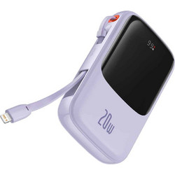 Baseus Qpow Pro Power Bank 20000mAh 20W με Θύρα USB-A & Θύρα USB-C Quick Charge 3.0 & Power Delivery Purple