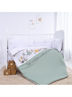 Lorelli Happy Friends Σετ Κούνιας 60x120 Mint Green 4τμχ