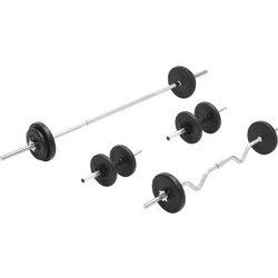 vidaXL 93589 Ρυθμιζόμενοι Αλτήρες Σετ με Μπάρα 30kg