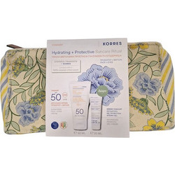 Korres Yoghurt Hydrating + Protective Suncare Ritual Face & Eyes Cream SPF50 50ml + Nourishing Probiotic Gel Cream 20ml