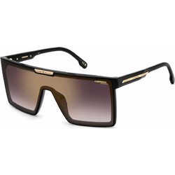 Carrera CA07/S 807YK Ανδρικά Γυαλιά Ηλίου Μάσκα Κοκάλινα Μαύρα με Aσημί Καθρέπτη Φακό