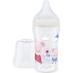 Nuk Perfect Match Peppa Pig Πλαστικό Μπιμπερό με Θηλή Σιλικόνης κατά των Κολικών 3+ Μηνών Beige 260ml