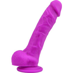Loving Joy Ρεαλιστικό Dildo με Βεντούζα & Όρχεις 20cm Μωβ