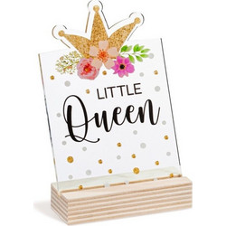 Parisis Μπομπονιέρα Βάπτισης Καδράκι Little Queen από Plexiglass & Ξύλο 0624301A