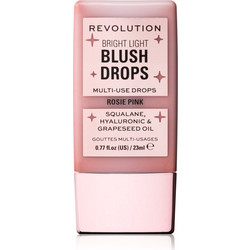 Revolution Bright Light Blush Drops υγρό ρουζ απόχρωση Pink Rosie Liquid Blush 23ml