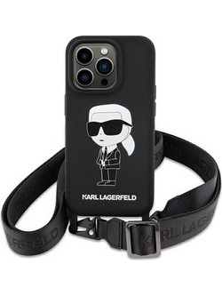 Karl Lagerfeld Crossbody Ikonik Back Cover Black (iPhone 15)