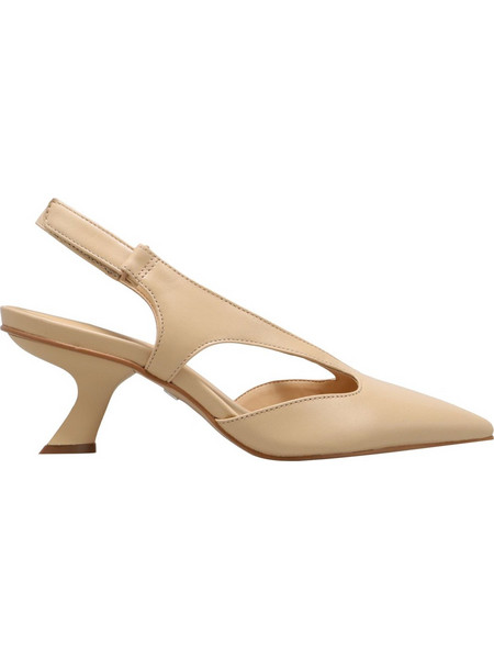 Carrano Γόβες Slingback Δερμάτινες με Λεπτό Χαμηλό Τακούνι Μπεζ 690003-PINT01