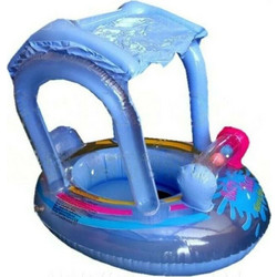 Sainteve Βρεφικό Σωσίβιο Swimtrainer 71cm με Σκίαστρο για 3 Μηνών έως 3 Ετών Μπλε SY-A1047