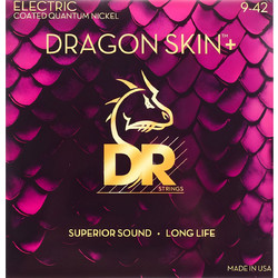 DR Strings Dragon Skin+ Coated Σετ 6 Χορδές Ηλεκτρικής Κιθάρας Pure Nickel 9-42" Light Tension