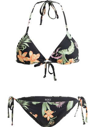 Roxy Bikini Set Τριγωνάκι Floral Μαύρο ERJX203580-KVJ3
