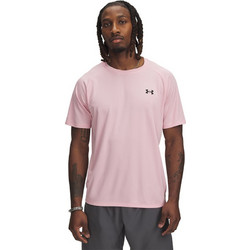 Under Armour Tech Textured Ανδρικό Αθλητικό T-Shirt Ροζ 1382796-647