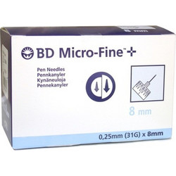 BD Micro-Fine Βελόνες Ινσουλίνης 31G 8mm 100τμχ