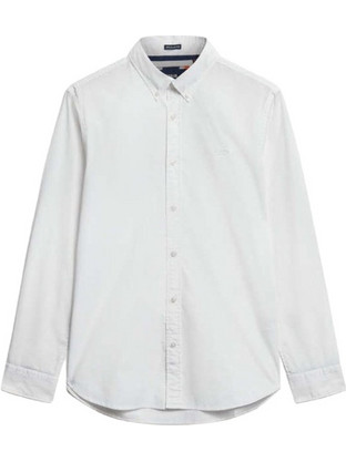 Superdry Essentials Tailored Lite Ανδρικό Πουκάμισο Βαμβακερό Μακρυμάνικο Κανονική Γραμμή Λευκό M4010993A-01C