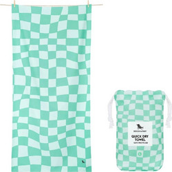 Dock & Bay Check Mate Πετσέτα Θαλάσσης Microfiber Τιρκουάζ 90x200cm