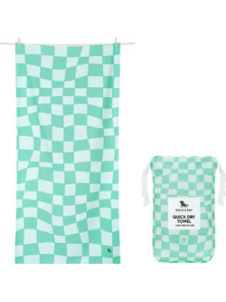 Dock & Bay Check Mate Πετσέτα Θαλάσσης Microfiber Τιρκουάζ 90x200cm
