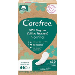 Carefree Normal Σερβιετάκια για Ελαφριά Ροή 2 Σταγόνες από 100% Οργανικό Βαμβάκι 30τμχ