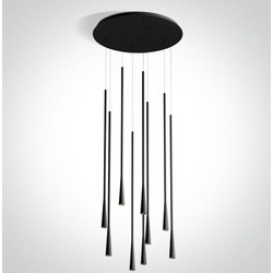 one light Κρεμαστό Φωτιστικό Οροφής Πολύφωτο LED με Θερμό Λευκό Φως 63076D-B-W