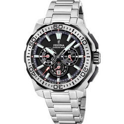 Festina Ανδρικό Ρολόι Χρονογράφος με Ασημί Μεταλλικό Μπρασελέ F20724/7