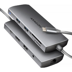 Axagon HMC-8HLSA USB-C Docking Station με HDMI PD Ethernet