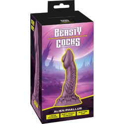 Beasty Cocks Alien Phallus Dildo με Βεντούζα 21cm Μωβ
