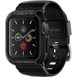 Spigen Rugged Armor Pro Θήκη Σιλικόνης με Λουράκι για Apple Watch 4 / 5 / 6 / 7 / 8 / 9 / SE 40 / 41mm Μαύρη