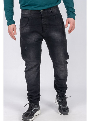 Back2Jeans Ανδρικό Τζιν Παντελόνι Ελαστικό Loose Εφαρμογή Μαύρο M8B
