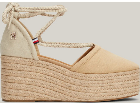 Tommy Hilfiger Καλοκαιρινές Γυναικείες Πλατφόρμες Κλειστές Ψηλές Μπεζ FW0FW07746-RBL