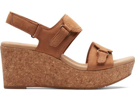 Clarks Rose Lane Ανατομικές Καλοκαιρινές Γυναικείες Πλατφόρμες Ψηλές Δερμάτινες Ταμπά 26171315