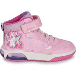 Geox Παιδικά Sneakers Μποτάκια με Φωτάκια Ροζ J56ASA0BCKCC8206