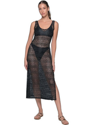 Milena By Paris Γυναικείο Φόρεμα Παραλίας Μακρύ Μαύρο 40278