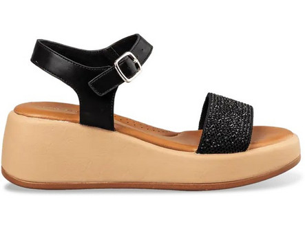 Envie Shoes Καλοκαιρινές Γυναικείες Πλατφόρμες Χαμηλές Μαύρες E96-21499-34