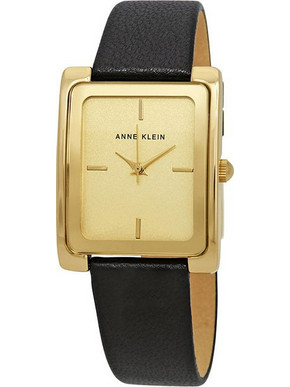 Anne Klein Γυναικείο Ρολόι με Μαύρο Δερμάτινο Λουράκι ΑΚ/2706CΗΒΚ