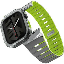 SKINARMA Gemini Πλαστική Θήκη με Λουράκι για Apple Watch 10 46mm Lime Γκρι