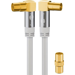 Goobay Καλώδιο Κεραίας Coax Male to Coax Female 1m White 70411