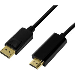 LogiLink Καλώδιο DisplayPort 1.2 to HDMI Male 1m Black CV0126