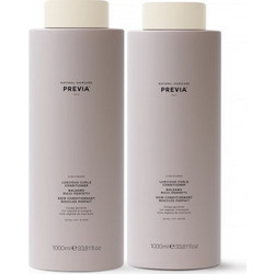 Previa Luscious Curls Σετ Περιποίησης Μαλλιών Conditioner 1lt + Σαμπουάν 1lt