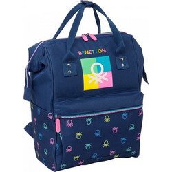 Benetton Cool Σχολική Τσάντα Πλάτης Δημοτικού Navy Μπλε 612450838