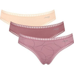 Sloggi Go Crush Mini Βαμβακερά Γυναικεία Slip με Δαντέλα 3Pack 10219682-V002