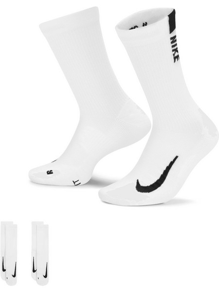 Nike Multiplier Ανδρικές Κάλτσες Ψηλές Λευκές 2Pack SX7557-100
