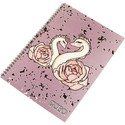 Polo Swans Σπιράλ Τετράδιο Ριγέ B5 90 Φύλλων 3 Θεμάτων Ροζ 919002-8285