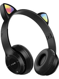 MZ47 Ασύρματα Bluetooth Παιδικά Ακουστικά On Ear με Noise Cancelling Μαύρα