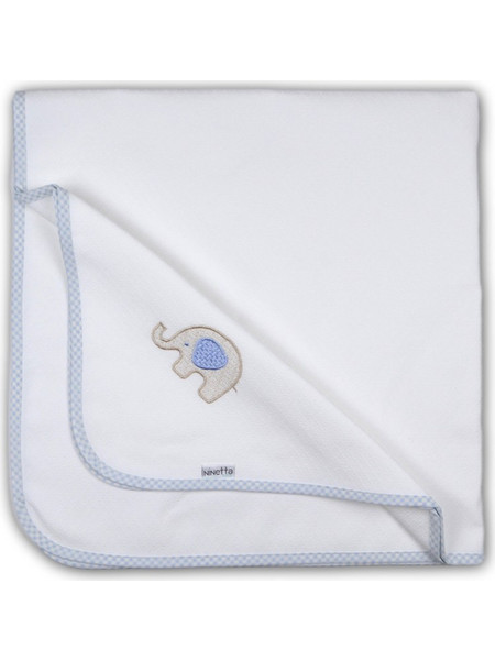 Ninetta Bebe 502 Elephant Πάνα Αγκαλιάς Πικέ Λευκή Γαλάζια 90x90cm