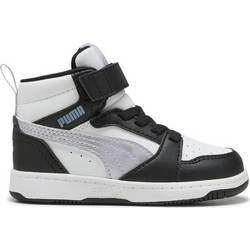 Puma Rebound V6 Παιδικά Sneakers Μαύρα Ασημί 402769-02